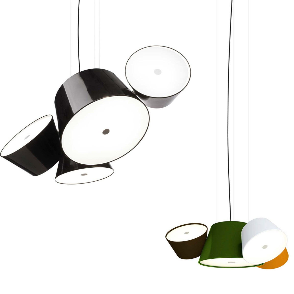 Tam Tam Mini 3 pendellampe i farverike farger Lampefeber Marset Tam Tam Satelitt skjerm Orange Fri Frakt!